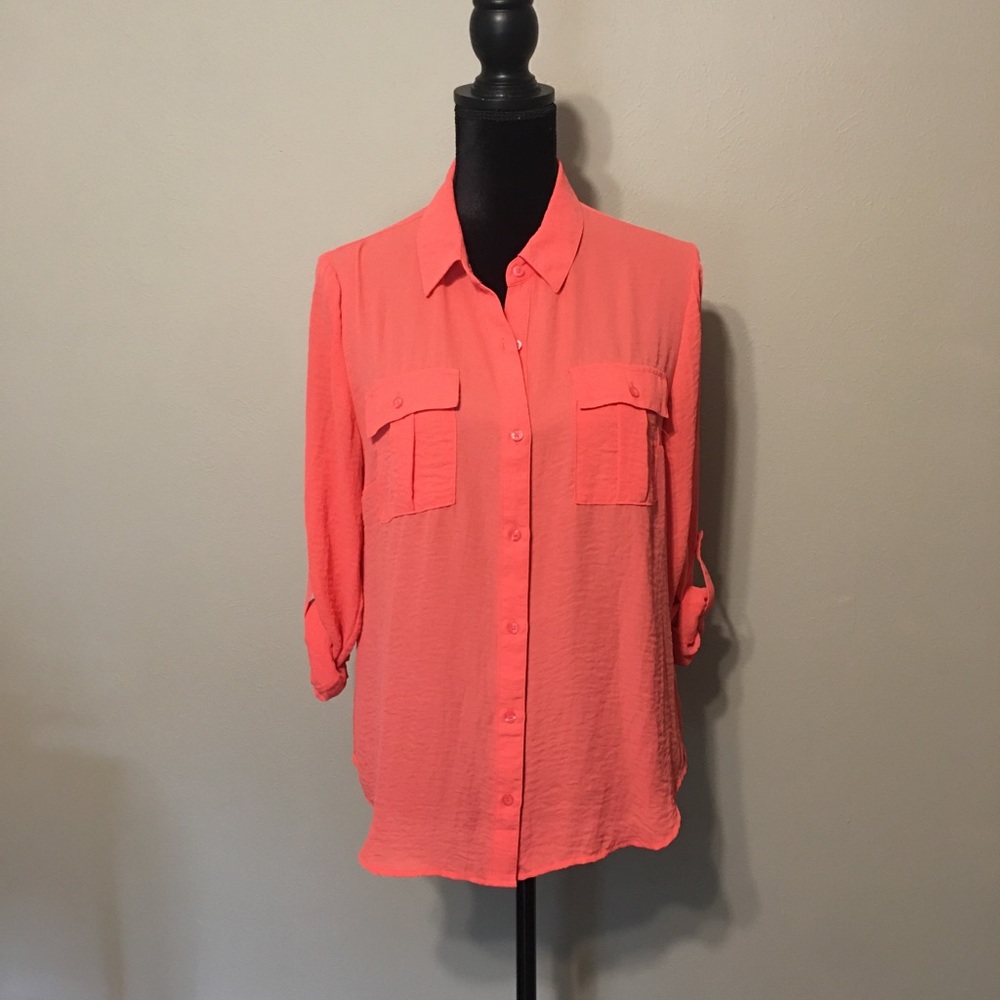 a.n.a. Petite Coral Blouse